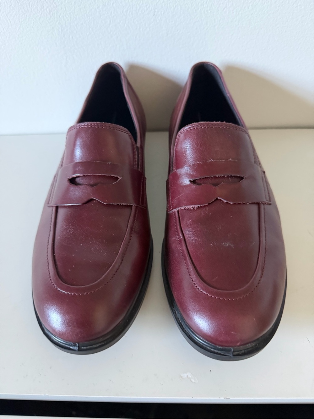 Ecco Women's Burgundy Penny Loafers - Picture 2 of 11